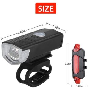 [SG STOCK] USB Rechargeable Bike Bicycle Tail Rear Safety Warning Light Taillights Lamp (Set Front + Rear Light)