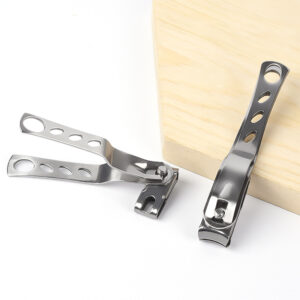 Stainless steel nail clipper with easy long handle 360 degree rotating