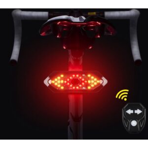 Smart Bike Turning Signal Cycling Taillight Intelligent USB Bicycle Rechargeable Rear Light Remote Control LED Warning