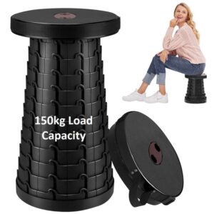 Strong Portable Telescopic Collapsible Foldable Stool – Folding Sturdy Lightweight Retractable Stools Seat Chair Camping