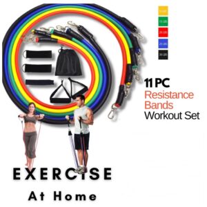 11 pc Resistance Band Set for home gym...
