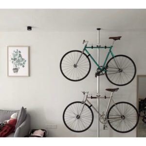 Bicycle Rack Hanger Dual Triple Bike Stand Shelf Floor to Ceiling Pole